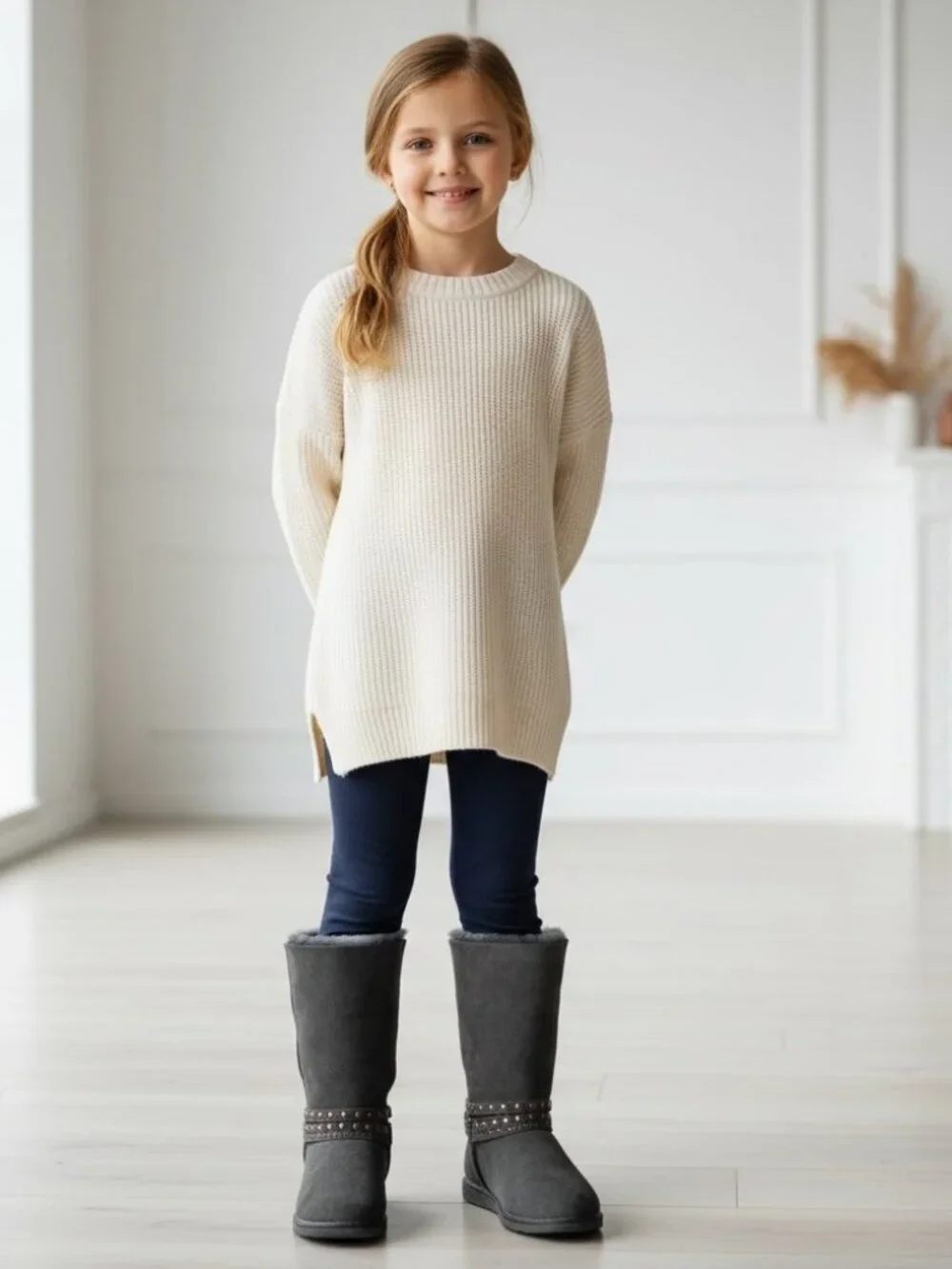 Monnalisa Shearling Tall Boots 34 3 US